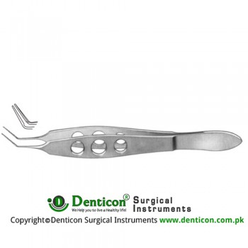 Kelman-McPherson Suture Tying Forcep Angled - With Tying Platform Stainless Steel, 10 cm - 4" Jaws Length 7.5 mm